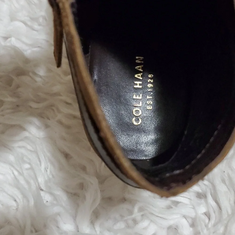 Brand new size 11 M ladies booties by Cole Haan Olive suede - Picture 4 of 7